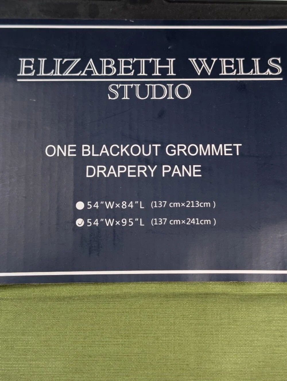Elizabeth Wells Blackout Grommet Curtains Green 54